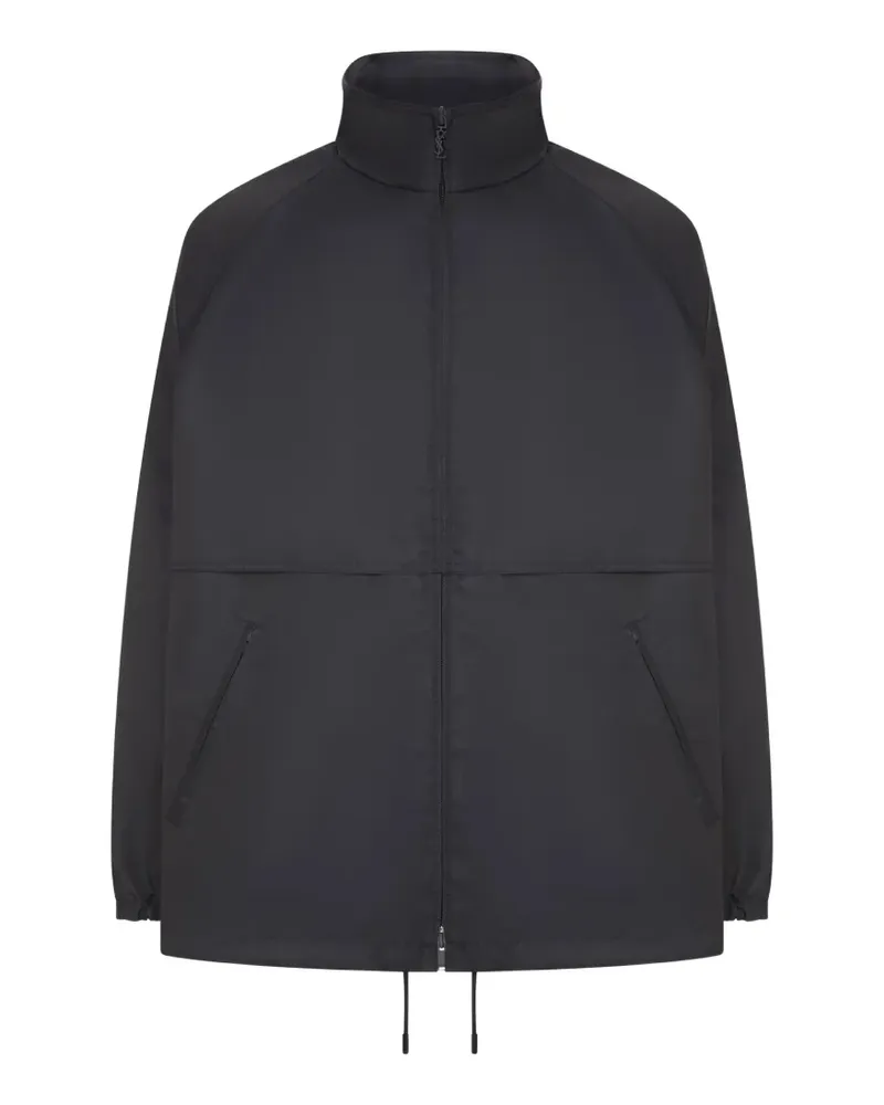 Saint Laurent Stehkragen-Bomberjacke mit Raglanärmeln - Blau Blau