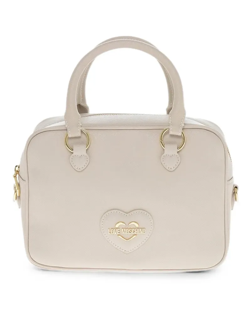 Moschino logo-plaque cross body bag - Weiß Weiß