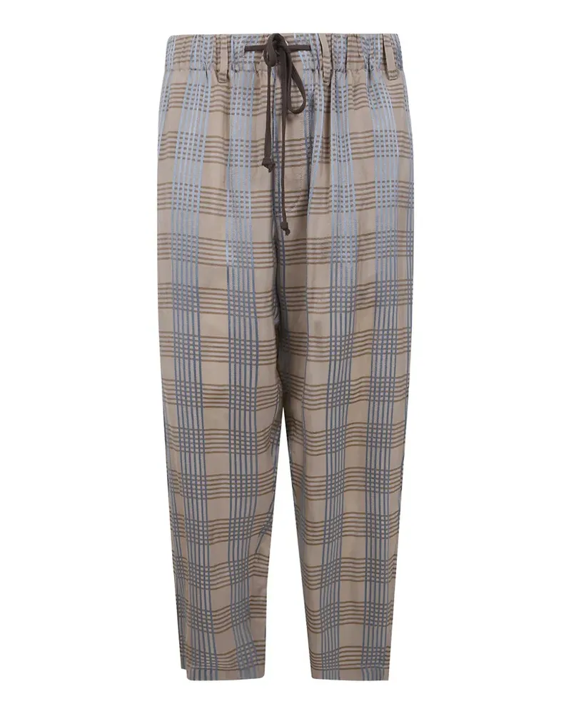 Uma Wang Karierte Hose mit Kordelzug - Nude Nude