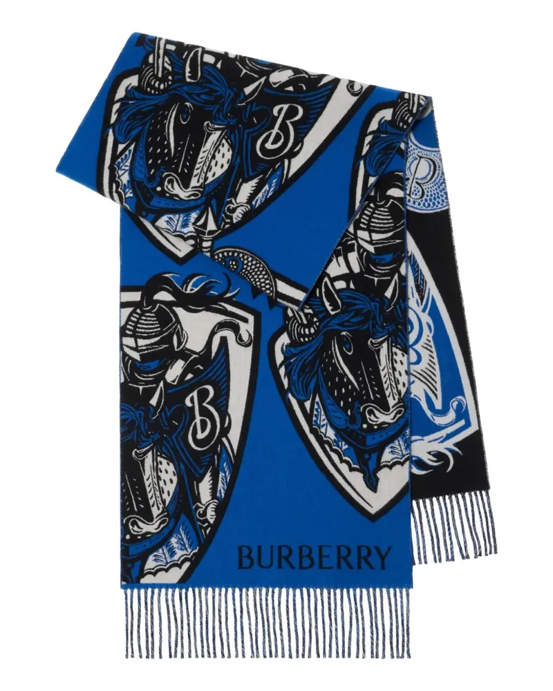 Burberry Jacquard-Schal mit Logo - Blau Blau