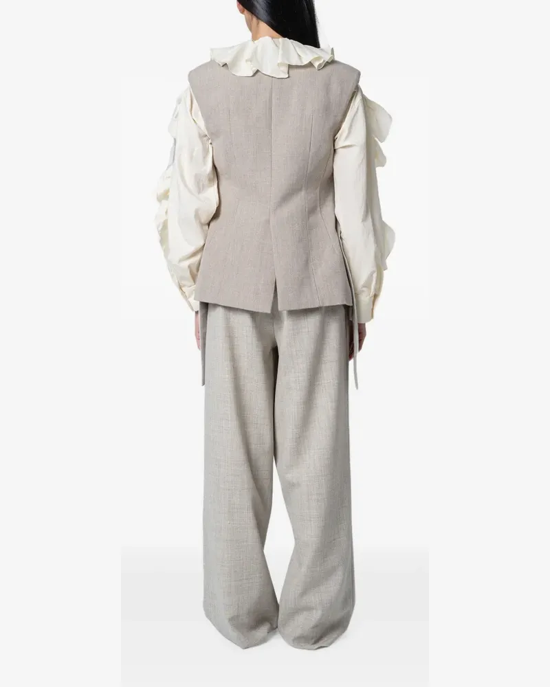 Muller of Yoshiokubo Form waistcoat - Schwarz Schwarz