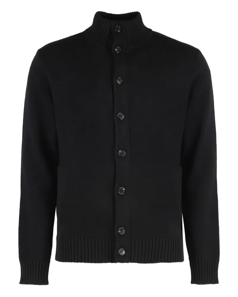 Slowear button high-neck cardigan - Schwarz Schwarz
