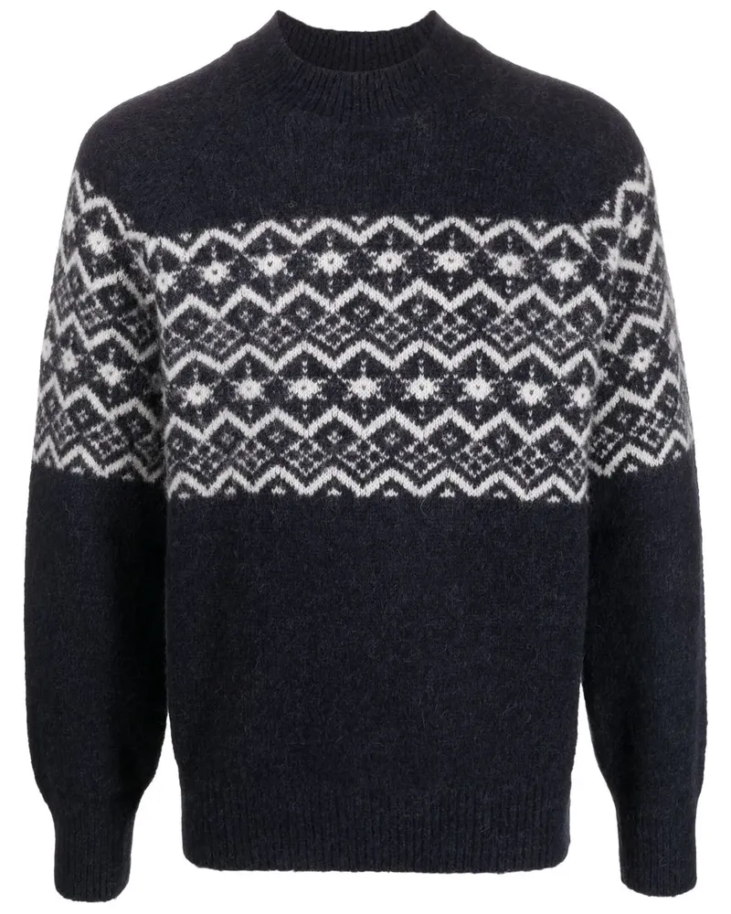 Brunello Cucinelli Gemusterter Pullover - Blau Blau