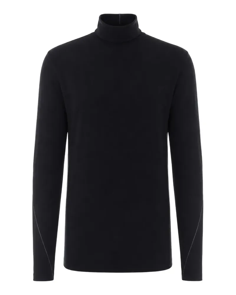 THOM KROM contrast-stitch roll-neck sweater - Schwarz Schwarz