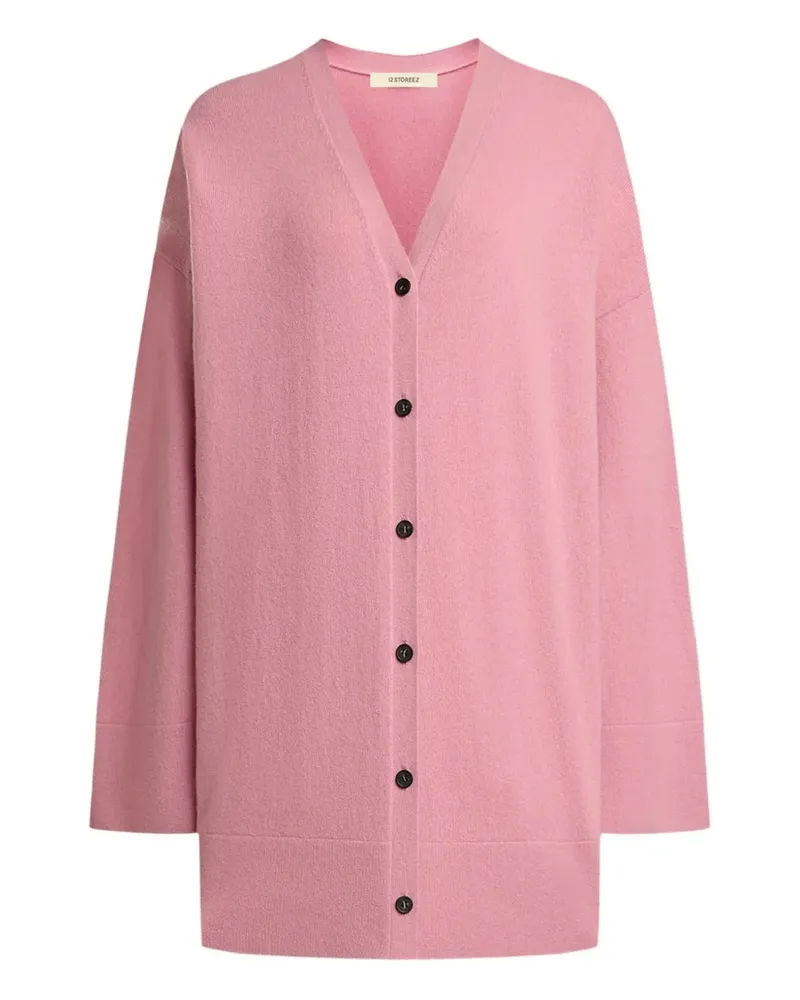 12 STOREEZ Cardigan mit Knopfdetail - Rosa Rosa