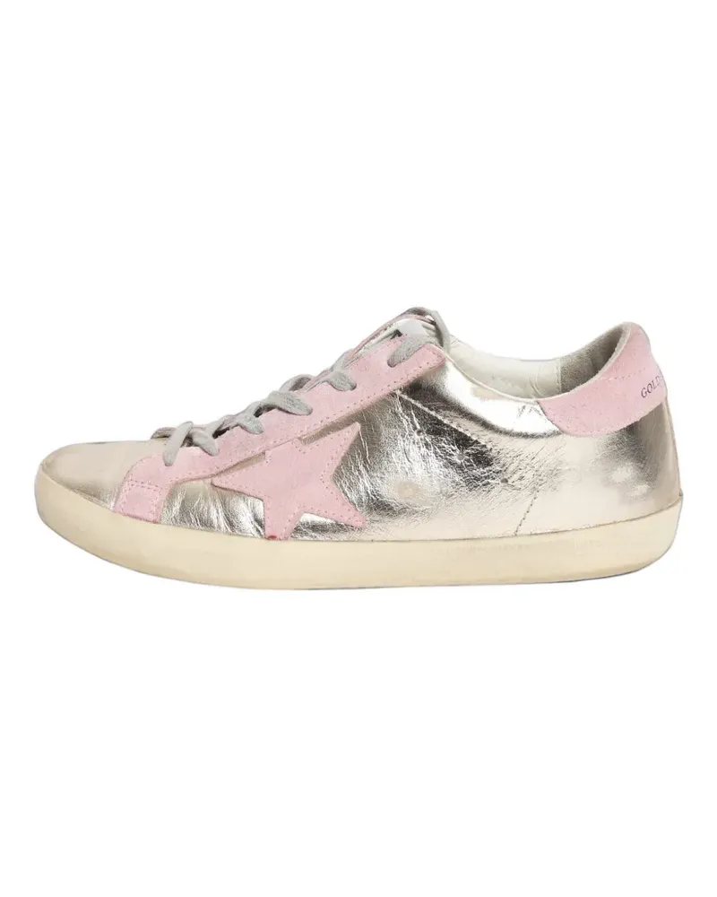 Golden Goose Superstar Sneakers aus Leder in Metallic-Optik - Silber Silber