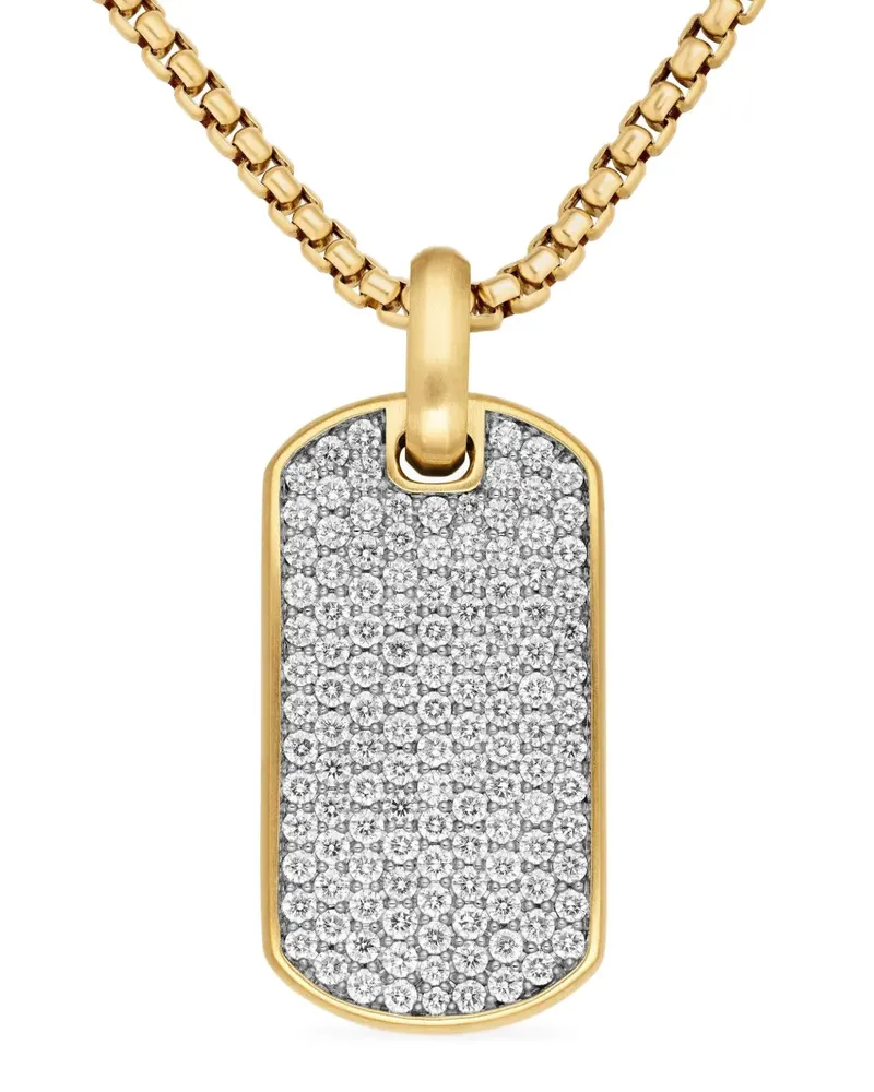 David Yurman 18kt Chevron Gelbgoldanhänger mit Diamanten (35mm Gold