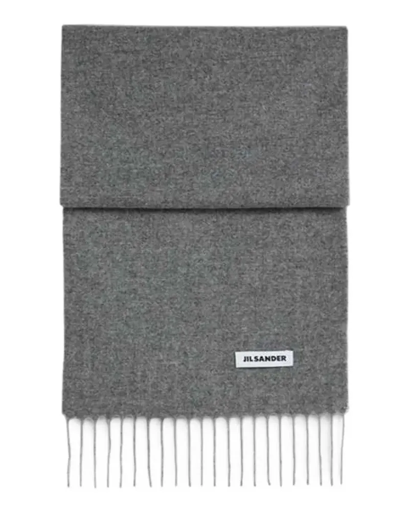 Jil Sander fringed-edge scarf - Grau Grau