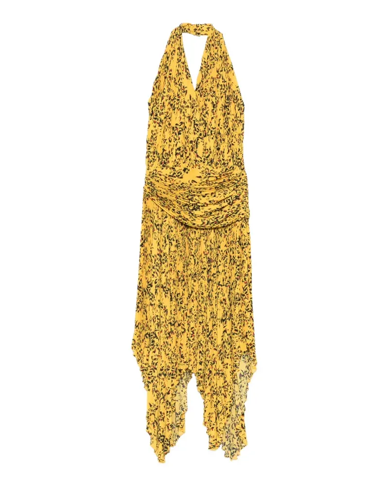 Proenza Schouler Paulina floral-print pleated asymmetric dress - Gelb Gelb