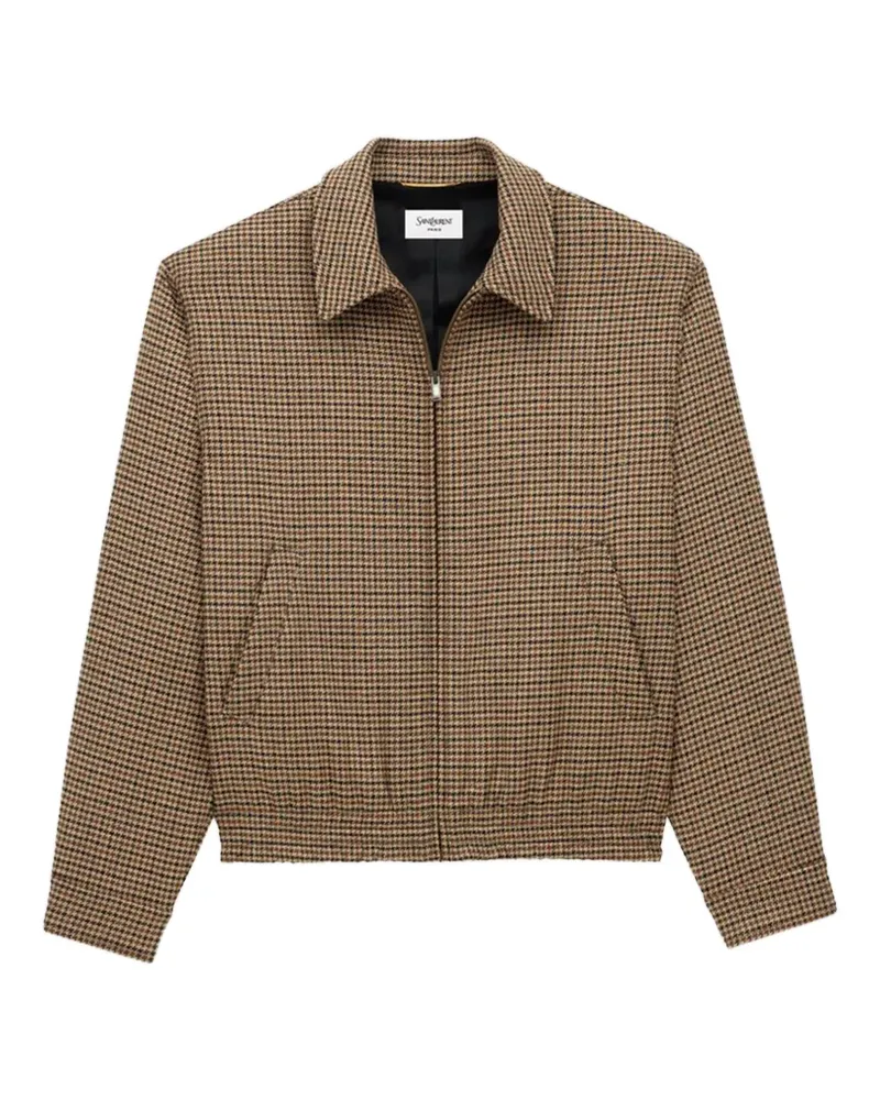 Saint Laurent Karierte Bomberjacke - Braun Braun