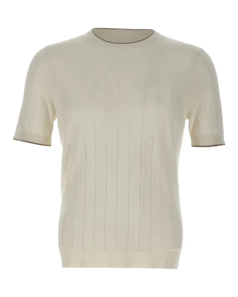 Gran Sasso Gestricktes T-Shirt - Weiß Weiß