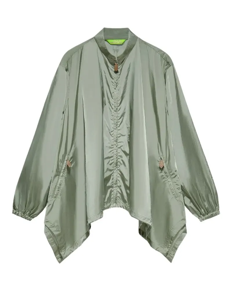Shanghai Tang Tang asymmetric windbreaker jacket - Grün Grün