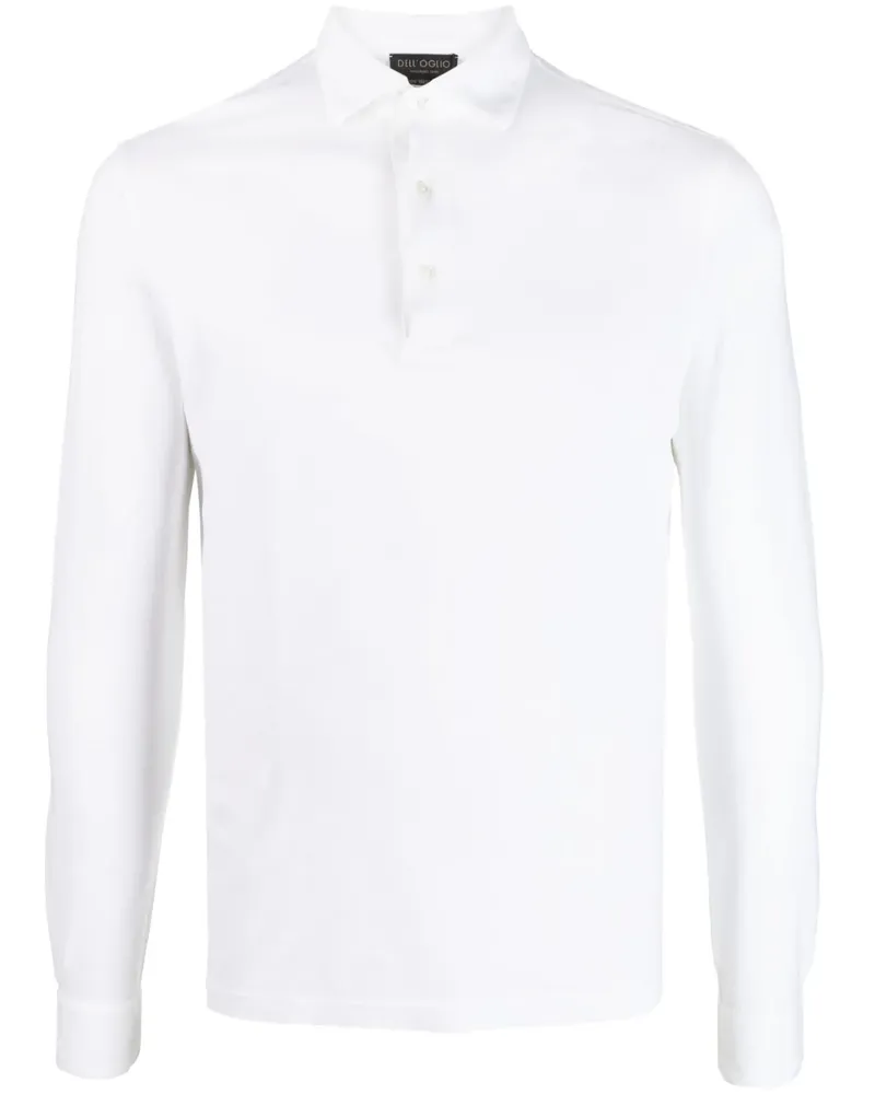 Dell'oglio Poloshirt mit langen Ärmeln - Weiß Weiß