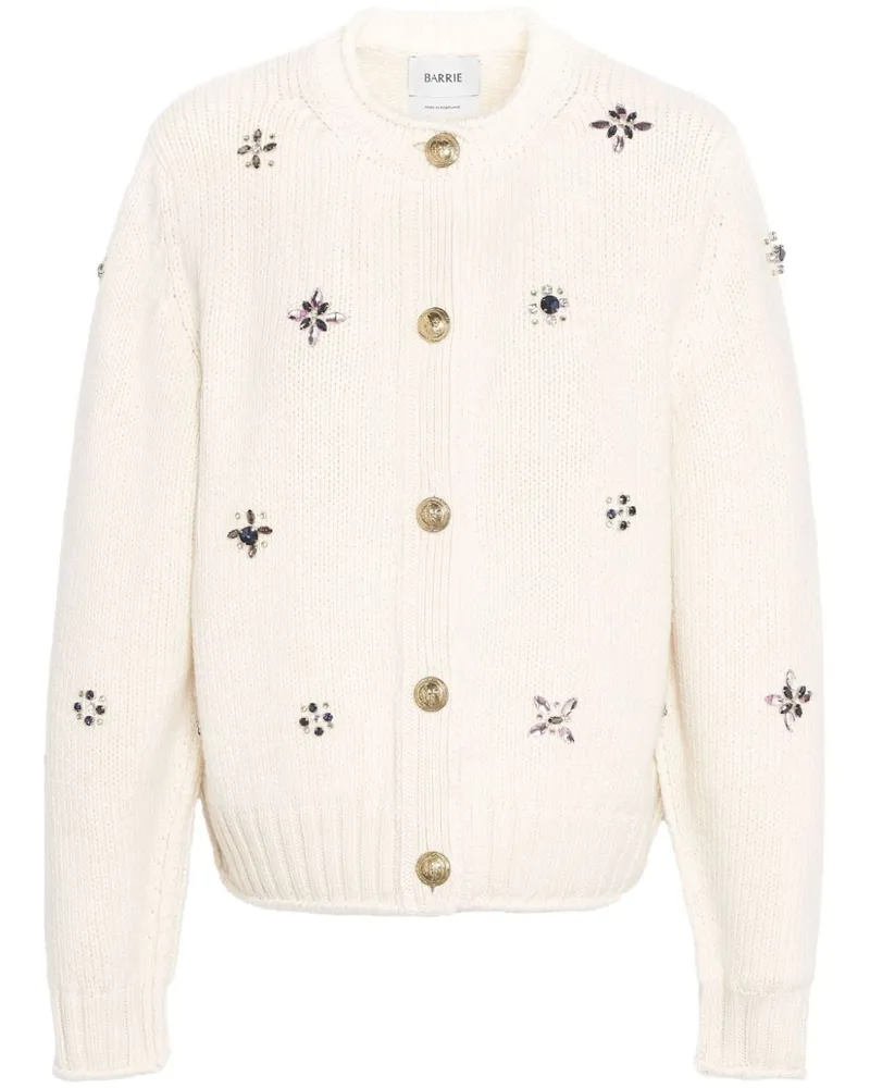 Barrie Cardigan mit Stickerei - Weiß Weiß
