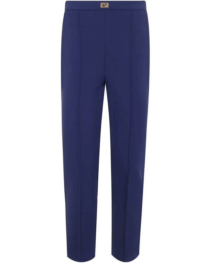 Elisabetta Franchi Hose mit Logo-Schild - Blau Blau