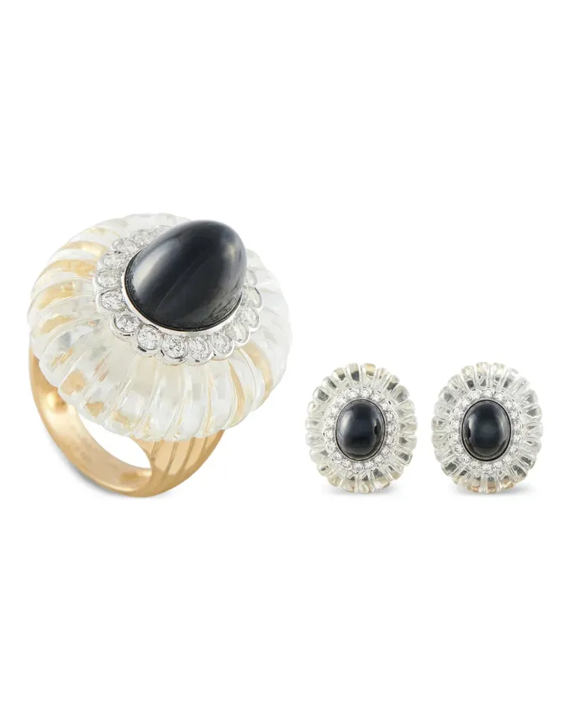 Cartier Ohrringe mit Diamanten und Kristallen - Gold Gold