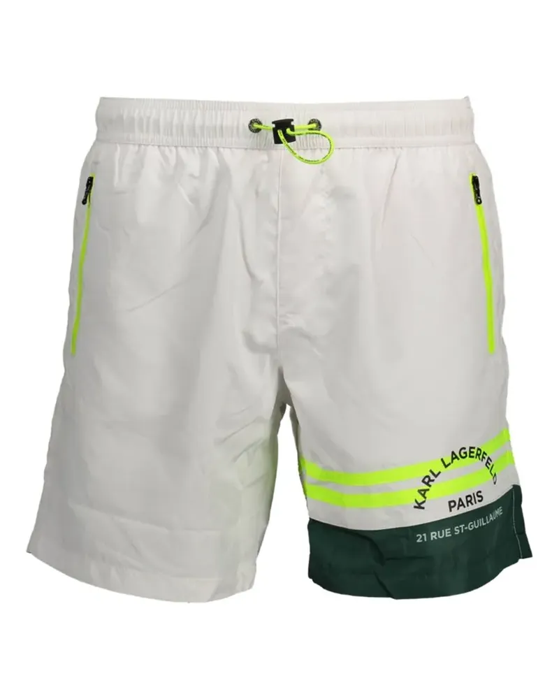 Karl Lagerfeld Badeshorts mit Logo-Print - Weiß Weiß