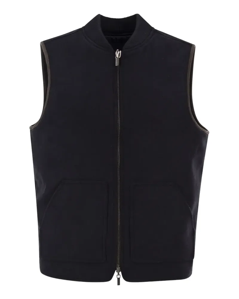 MC2 Saint Barth navy blue Spencer wool-blend reversible vest - Blau Blau