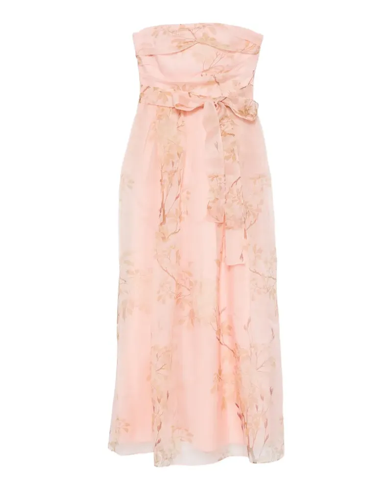 Max Mara floral-print strapless dress - Rosa Rosa