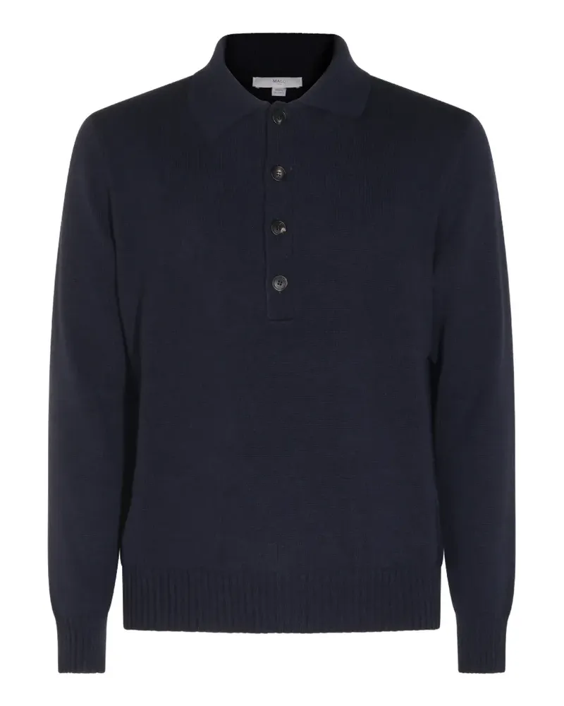 Malo long-sleeve polo-collar sweater - Blau Blau