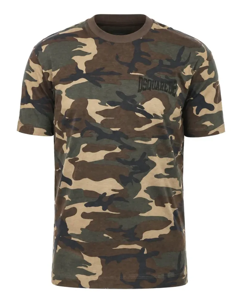 Dsquared2 T-Shirt mit Camouflage-Print - Braun Braun