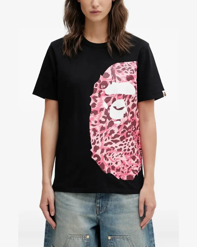 BAPE T-Shirt mit Animal-Print - Schwarz Schwarz