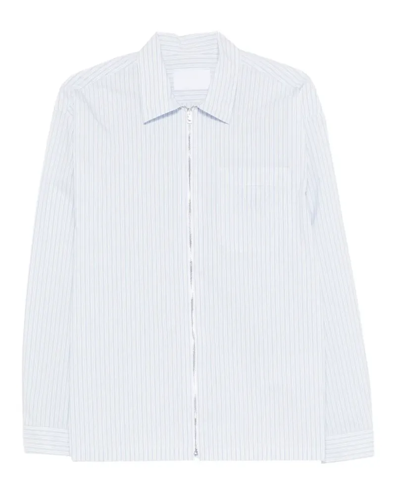Prada striped zip-up shirt - Weiß Weiß