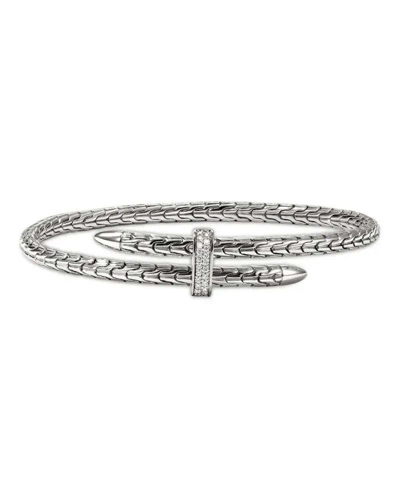 John Hardy Geflochtenes silberfarbenes Armband Silber