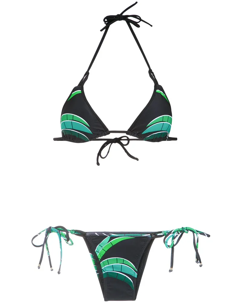 Amir Slama Bikini mit Print - Schwarz Schwarz
