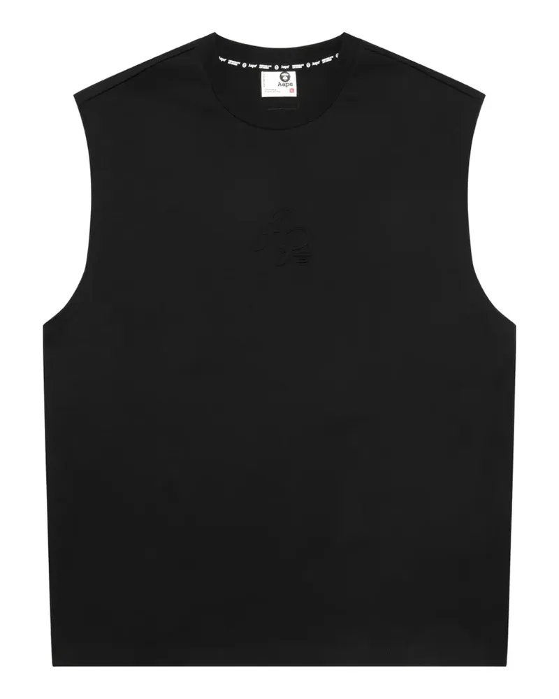 BAPE logo-embroidered tank top - Schwarz Schwarz