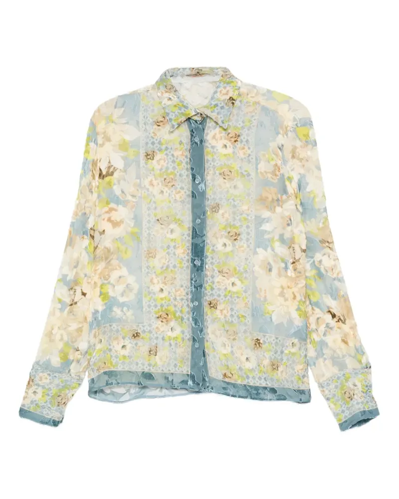 Ermanno Scervino Seidenhemd mit Blumenmuster - Blau Blau