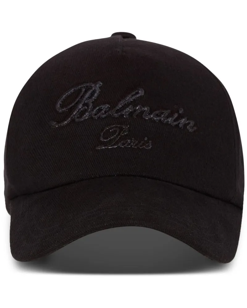 Balmain Baseballkappe mit Logo-Stickerei - Schwarz Schwarz