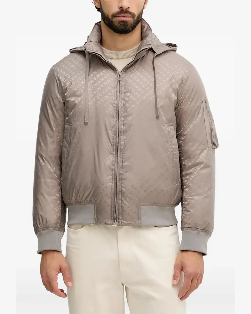 Armani Exchange logo-print padded jacket - Nude Nude