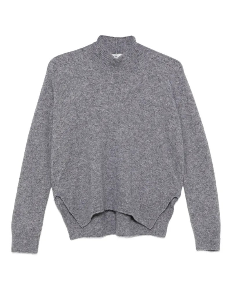 MRZ high-neck side-slit sweater - Grau Grau