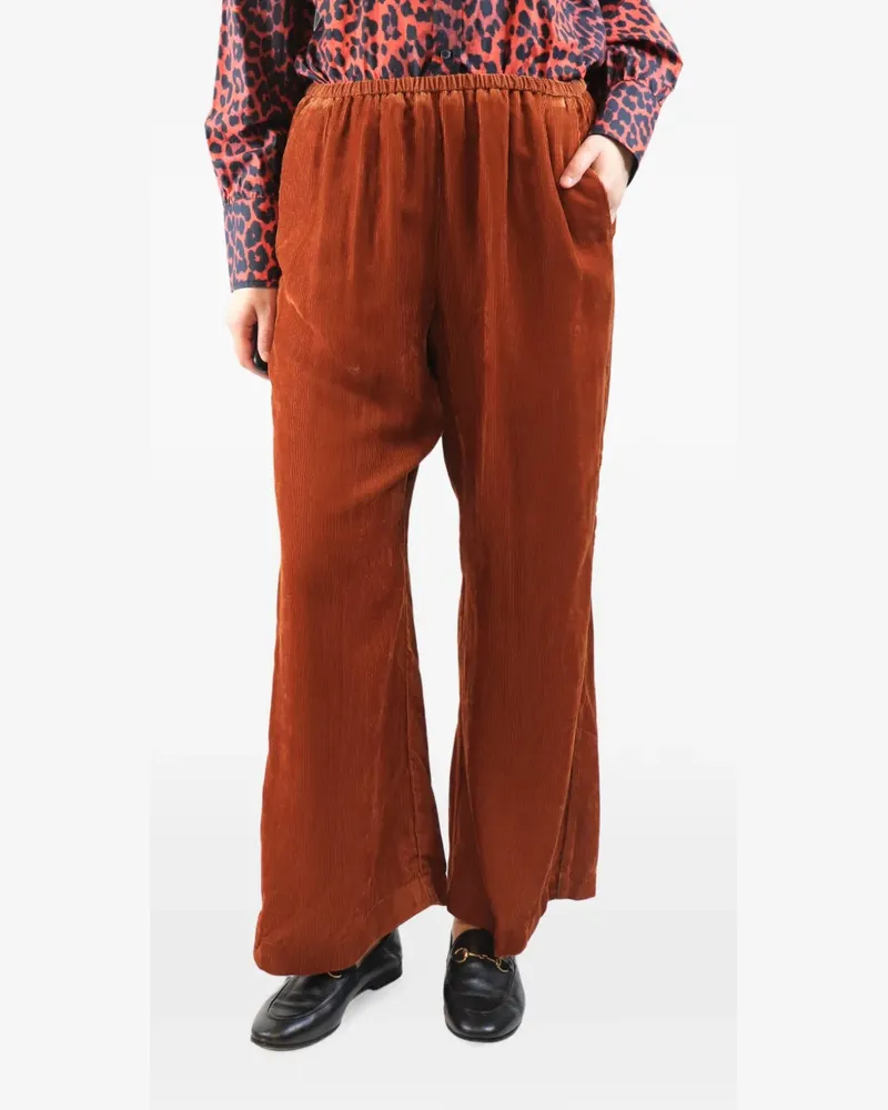 forte_forte elasticated corduroy trousers - Orange Orange