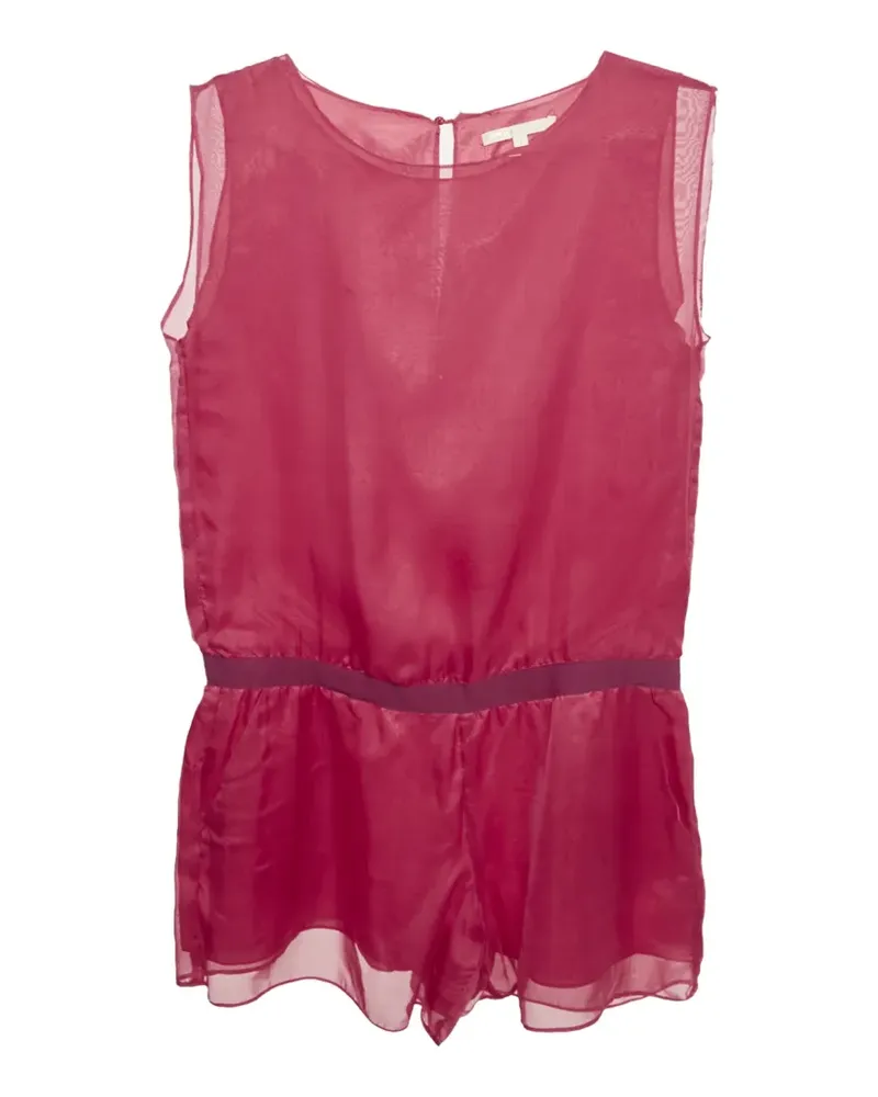 Maje sheer silk playsuit - Rosa Rosa