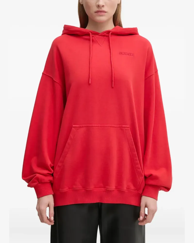 ROTATE Birger Christensen Hoodie mit Logo-Stickerei Rot