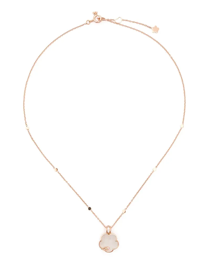 Pasquale Bruni 18kt Petit Joli Lunaire Rotgoldhalskette mit Perlen und Diamanten - Rosa Rosa