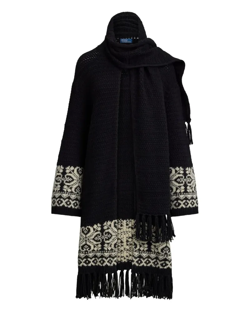 Ralph Lauren Fransen-Cardigan mit Fairislemuster - Schwarz Schwarz