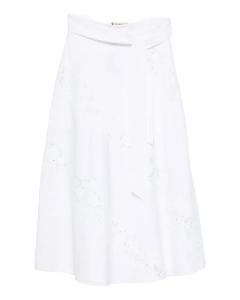 Twin-Set logo-plaque midi dress - Weiß Weiß