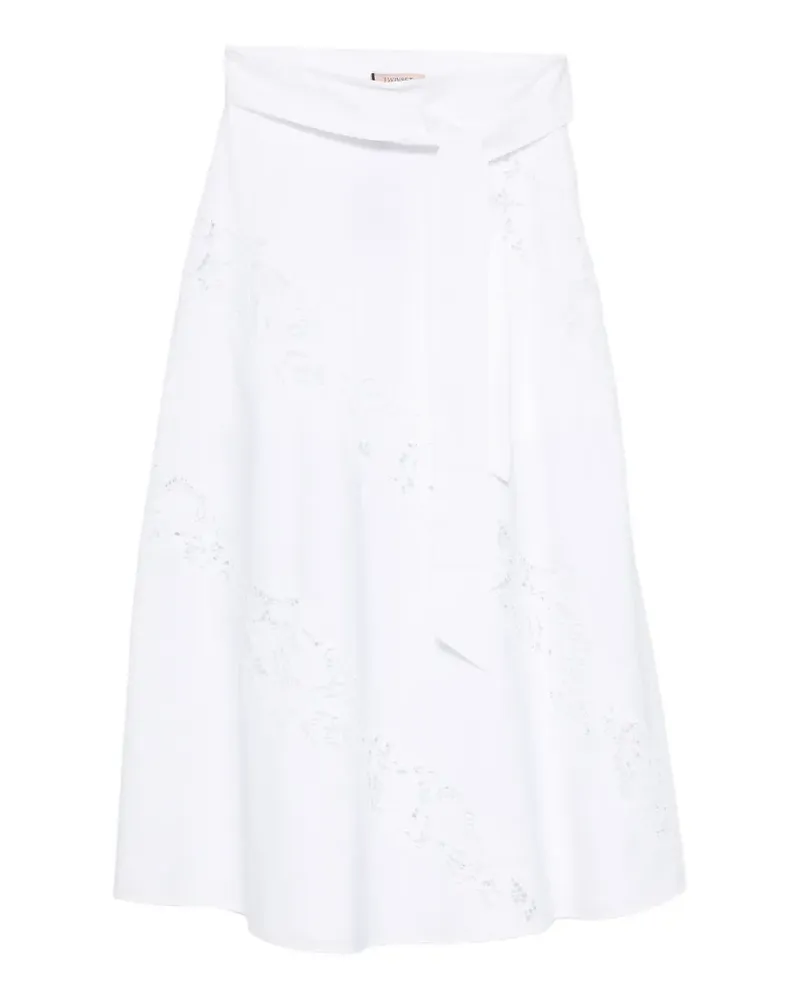 Twin-Set logo-plaque midi dress - Weiß Weiß