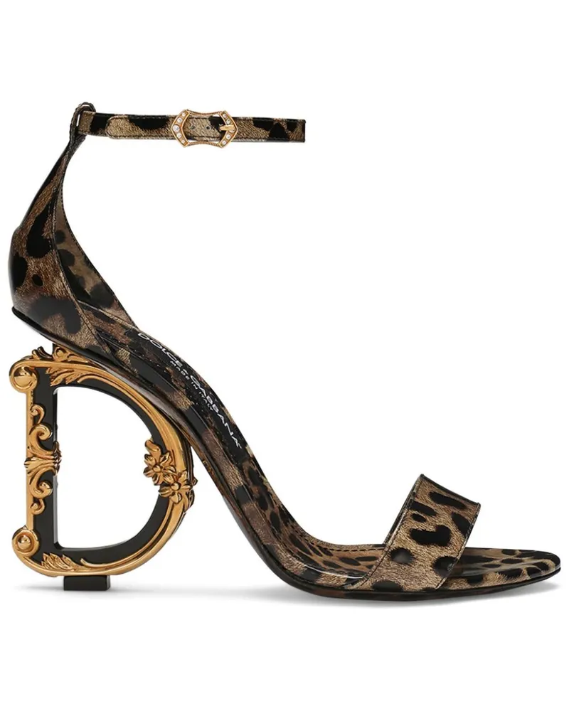Dolce & Gabbana Baroque Sandalen mit DG-Absatz 105mm - Braun Braun