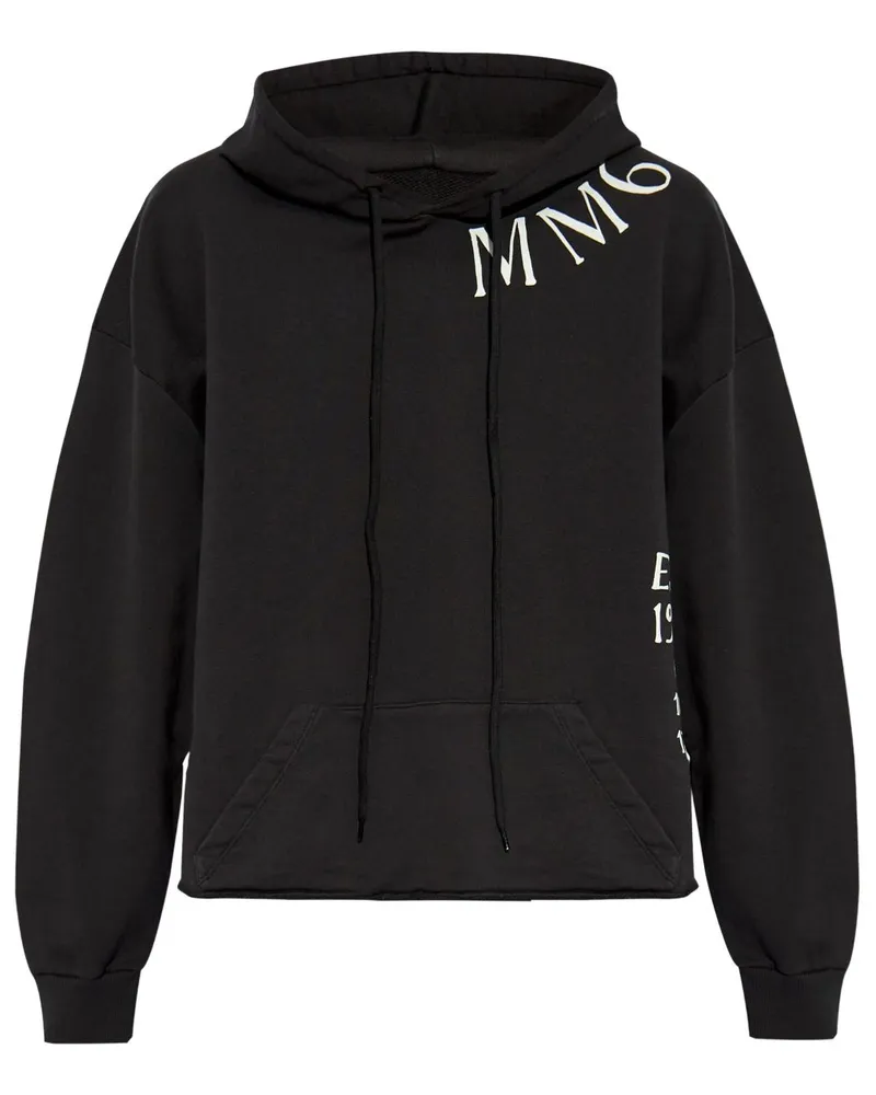Maison Margiela Hoodie mit Logo-Print - Schwarz Schwarz