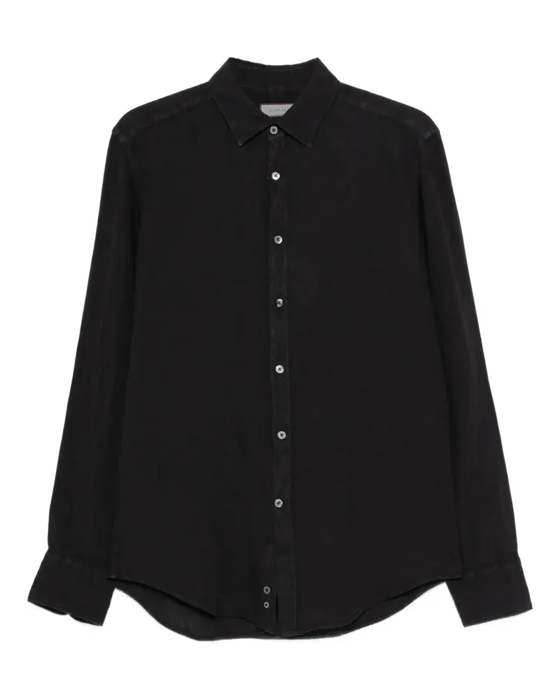 Canali Klassisches Hemd - Schwarz Schwarz