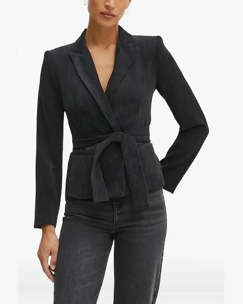 Armani Exchange Blazer aus Cord mit Gürtel - Schwarz Schwarz