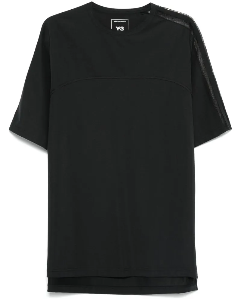 Y-3 T-Shirt aus Mesh mit 3 Streifen - Schwarz Schwarz