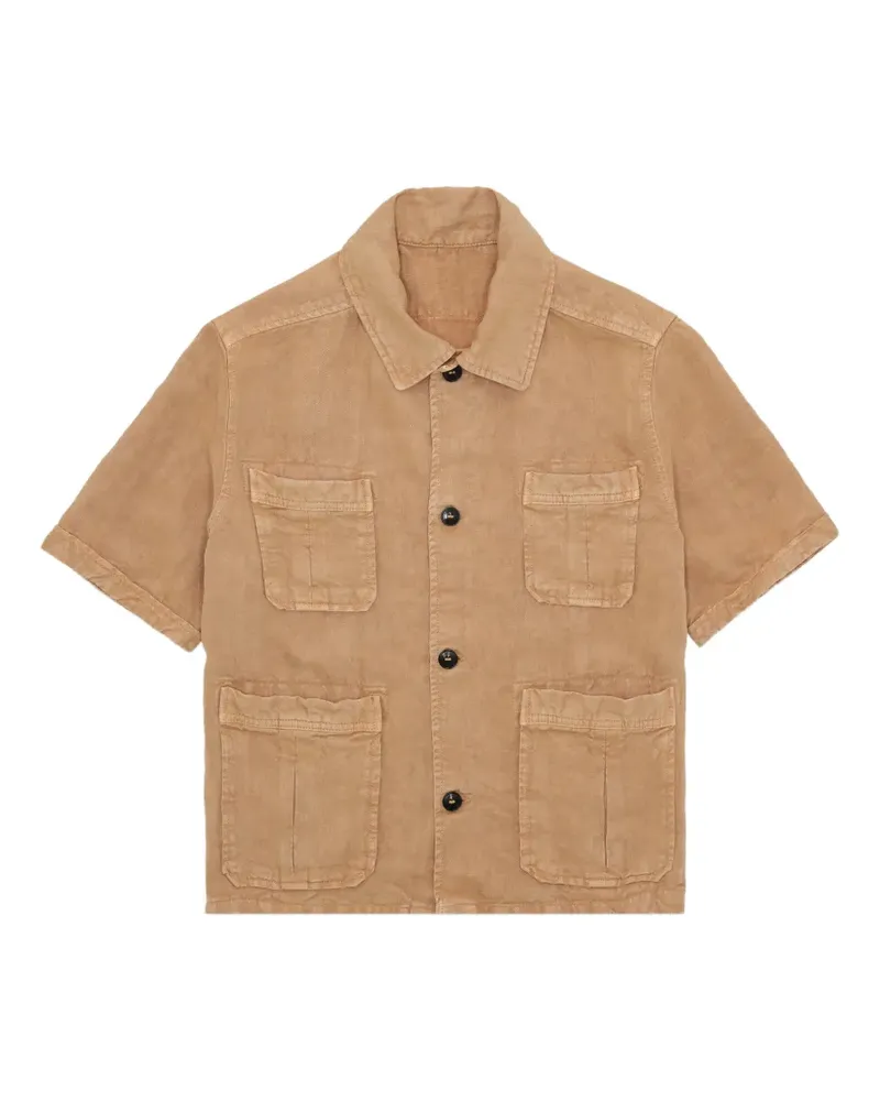 Fortela Bohem short-sleeve linen shirt - Nude Nude