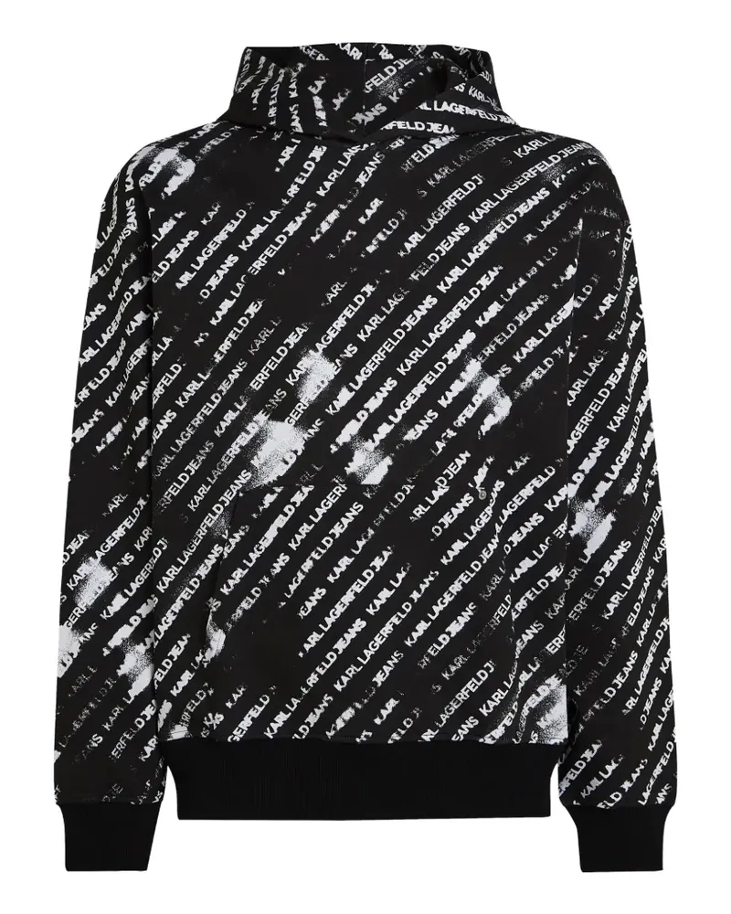 Karl Lagerfeld relaxed all-over-print hoodie - Schwarz Schwarz