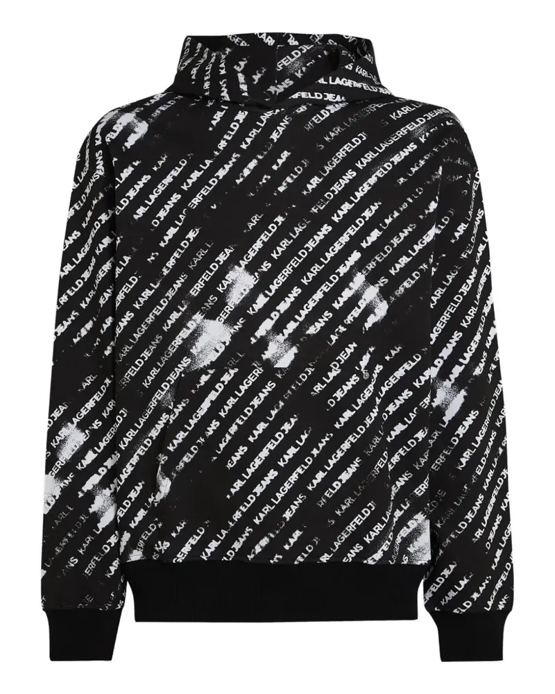 Karl Lagerfeld Hoodie mit durchgehendem Print - Schwarz Schwarz