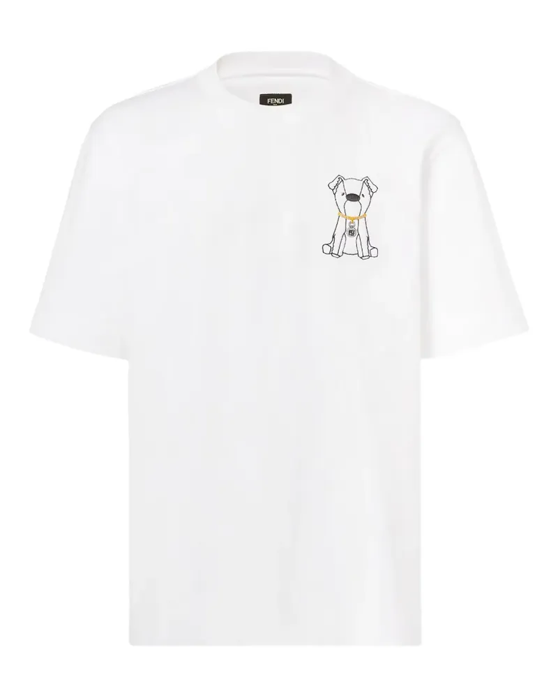 Fendi dog graphic T-shirt - Weiß Weiß
